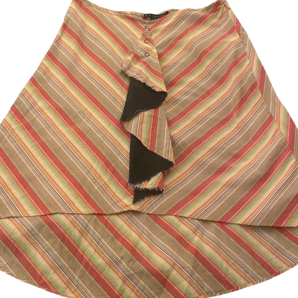 Asymmetrical retro style rainbow skirt